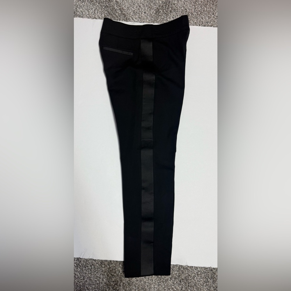 SPANX Women’s Black pull on ponte tux satin side stripe Ankle Pants S - Picture 7 of 15